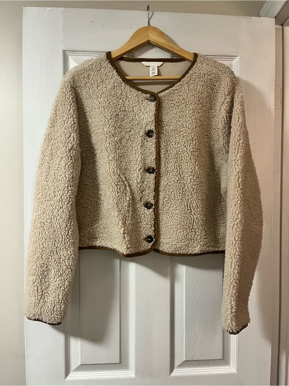 Cozy Cream Sherpa Button-Front Jacket